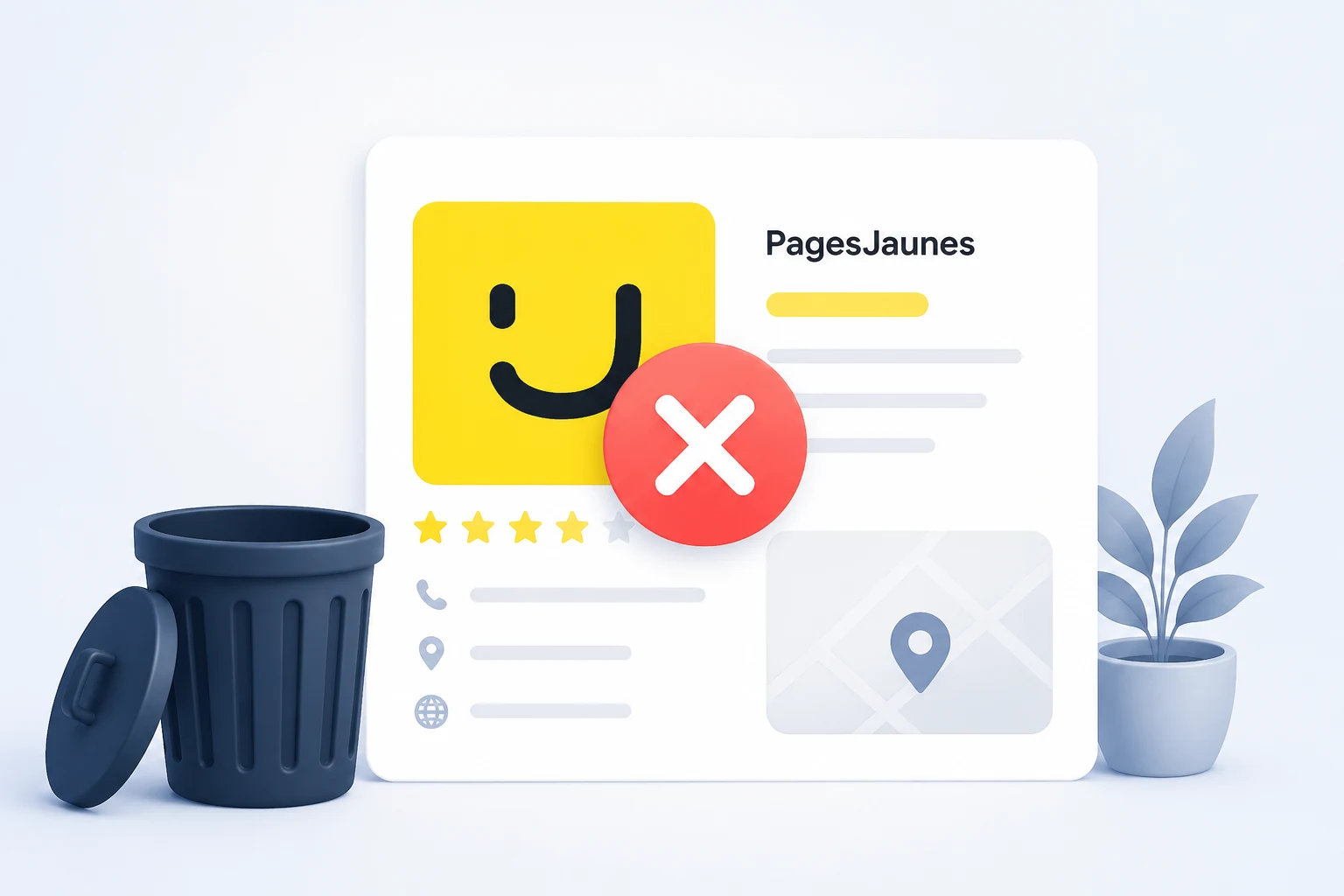Supprimer une fiche Pages Jaunes et ses avis : la méthode RGPD